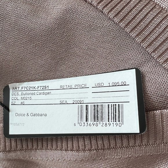 NWT DOLCE & GABBANA Knit Buttoned Cardigan Sweater sz 46  / size 10 - Picture 11 of 16
